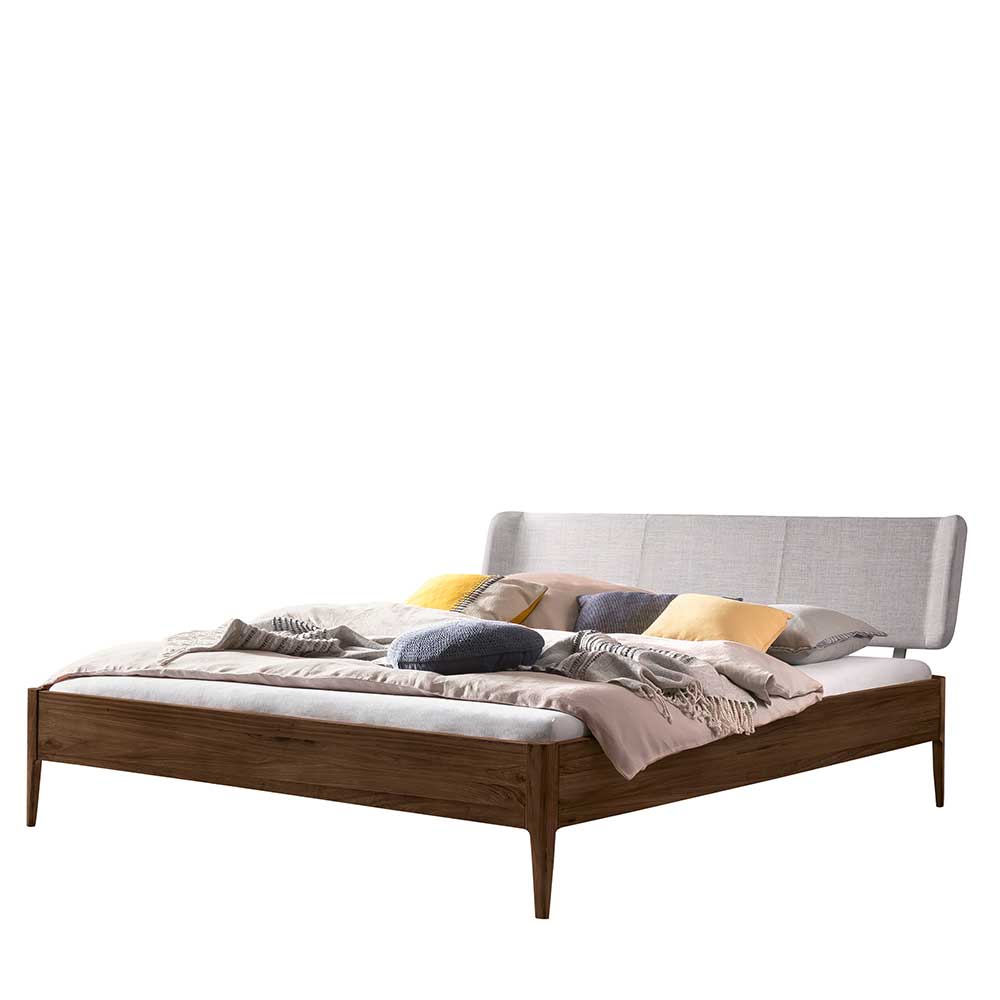 Modernes Bettgestell in Nussbaum Braun - Foglia