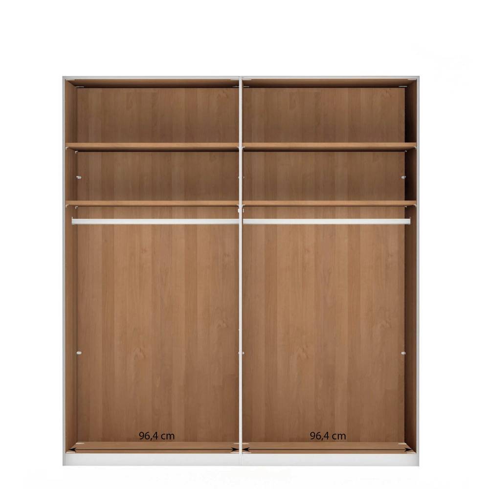 Teilmassiver Kleiderschrank mit Glas - Vutonia