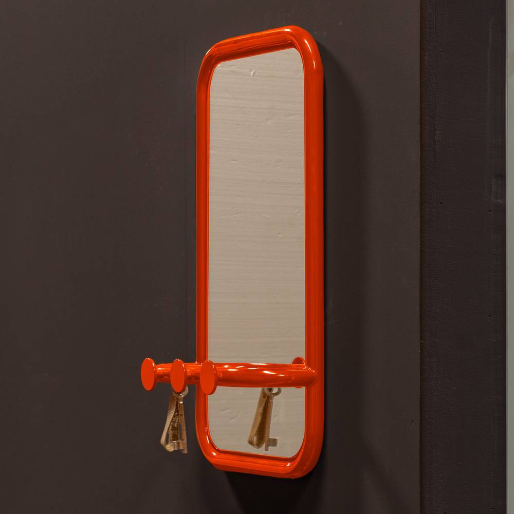 Hängespiegel in Orange Stahl mit Haken - Lezifa