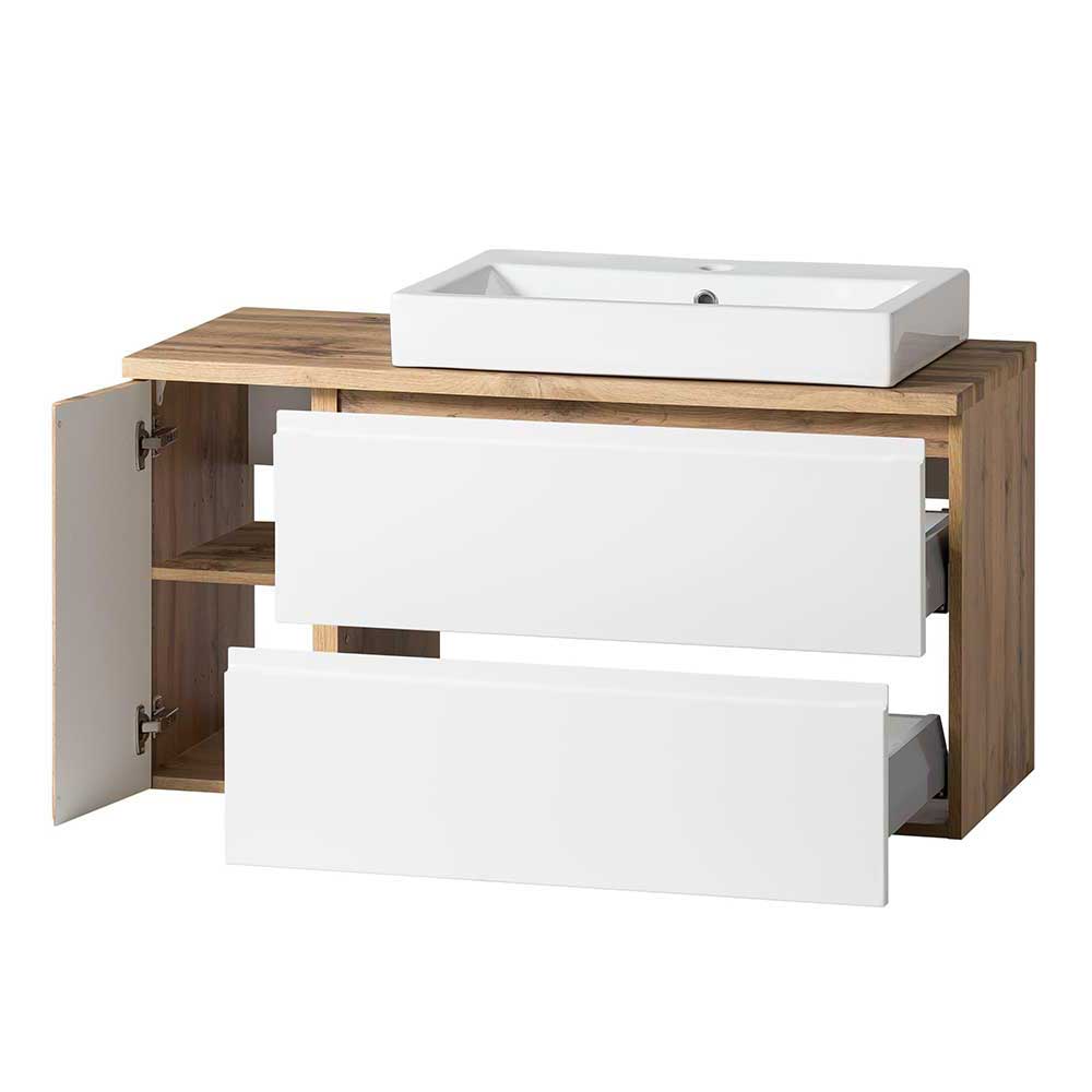Waschtisch mit Spiegelschrank fürs Bad - Eight (zweiteilig)