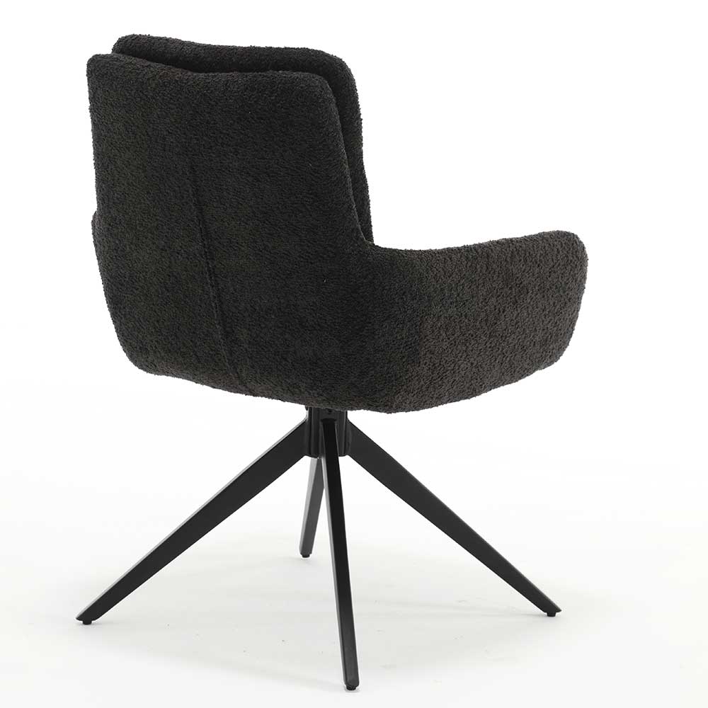 Esszimmer Boucle Drehstuhl mit Armlehnen - Albertiro (2er Set)