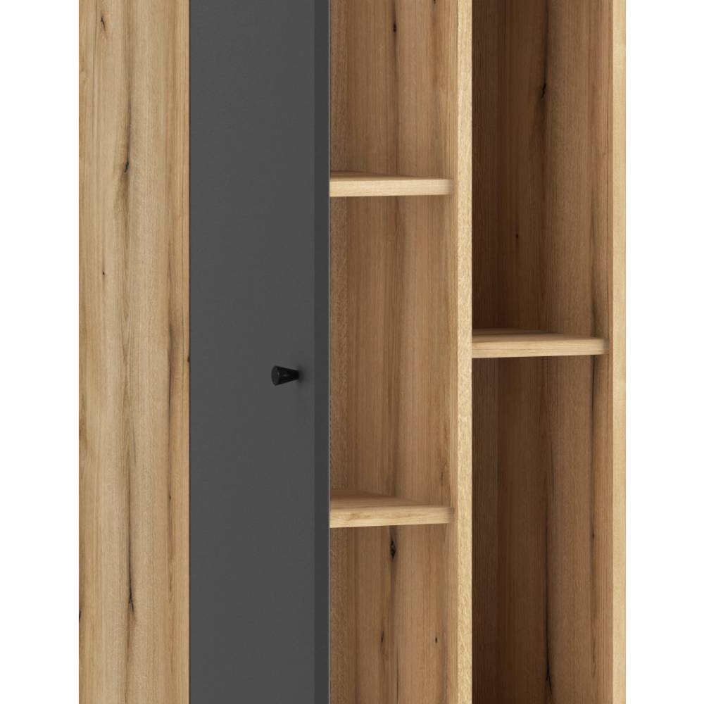 Breiter Bad-Hochschrank in Grau - Niniana