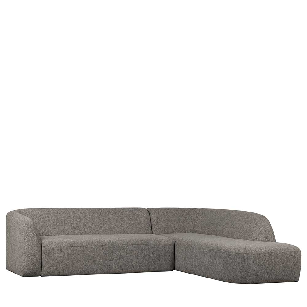 L Sofa im Skandi Design in Grau Chenille - Grandessa