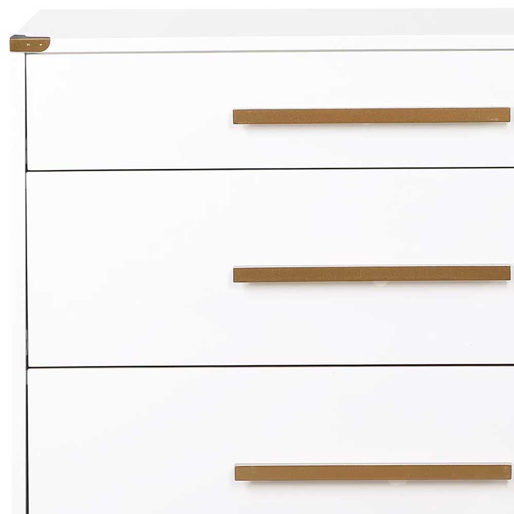 91x81x46 cm Kommode in Weiß und Messing - Onan