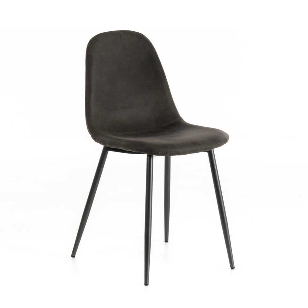 Kunstleder Schalenstuhl in Anthrazit - Mocart (4er Set)