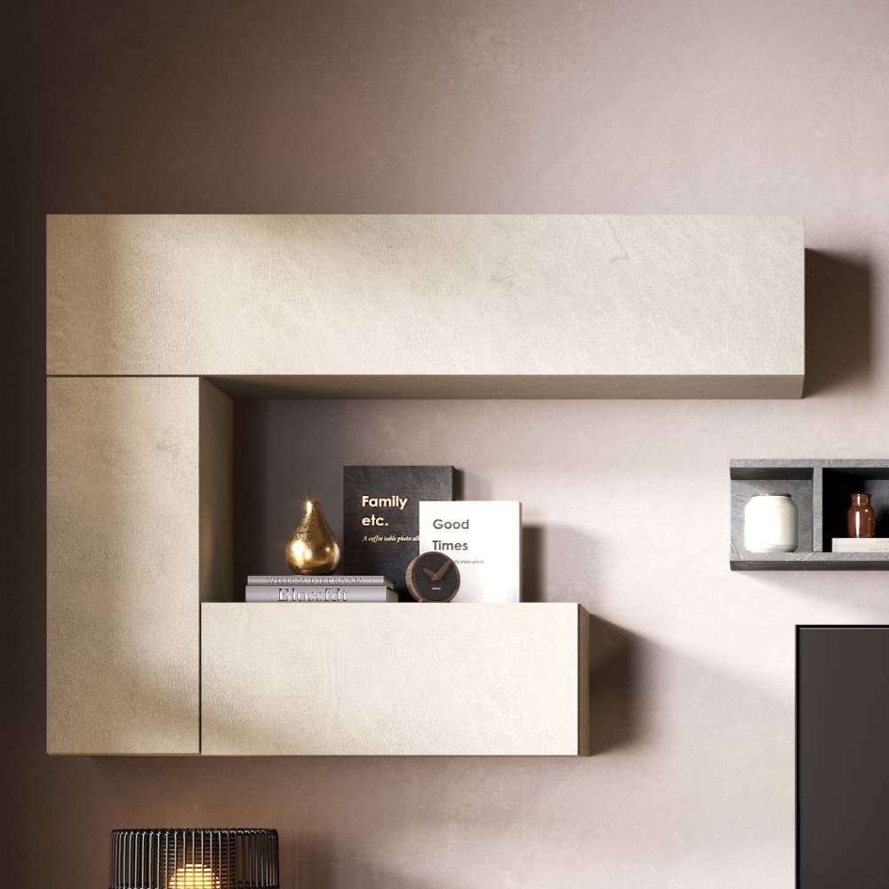 Wohnzimmer TV-Wohnwand Möbelset - Coralli (siebenteilig)