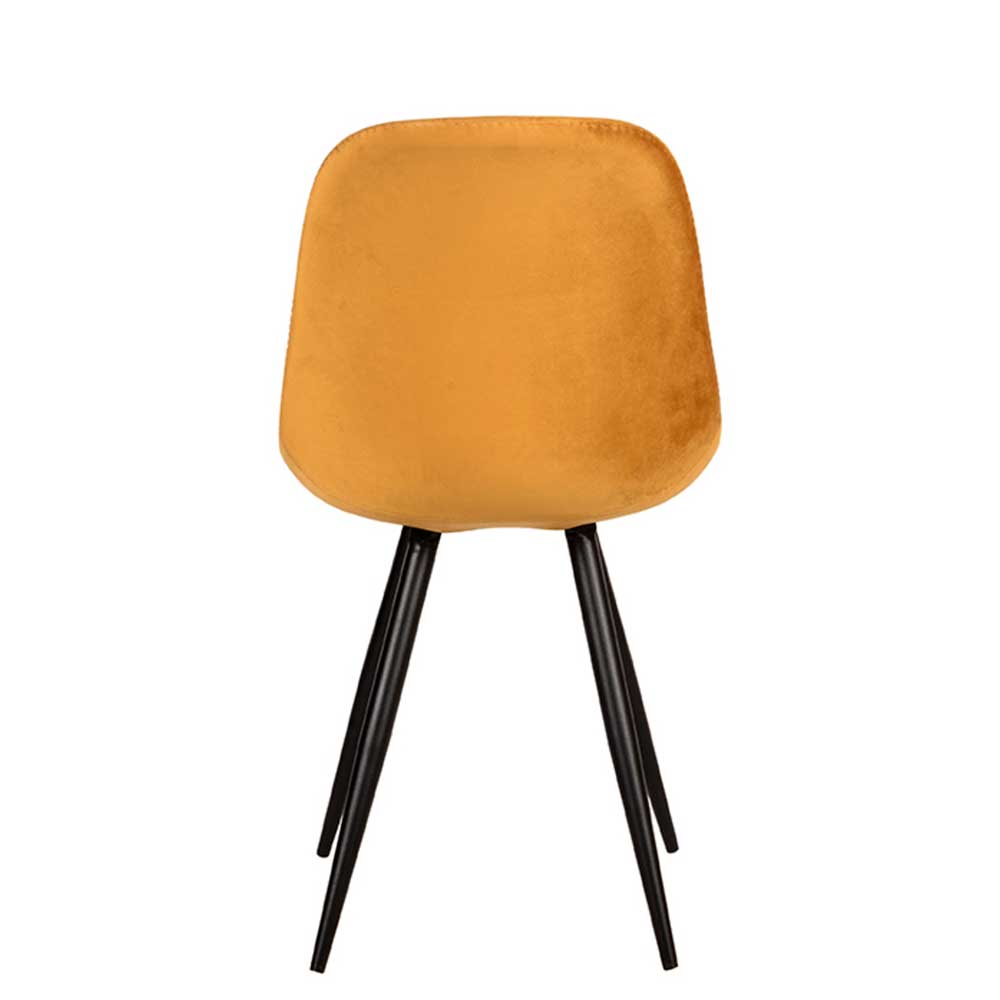 Schalenstuhl in Ocker und Schwarz - Costa (2er Set)