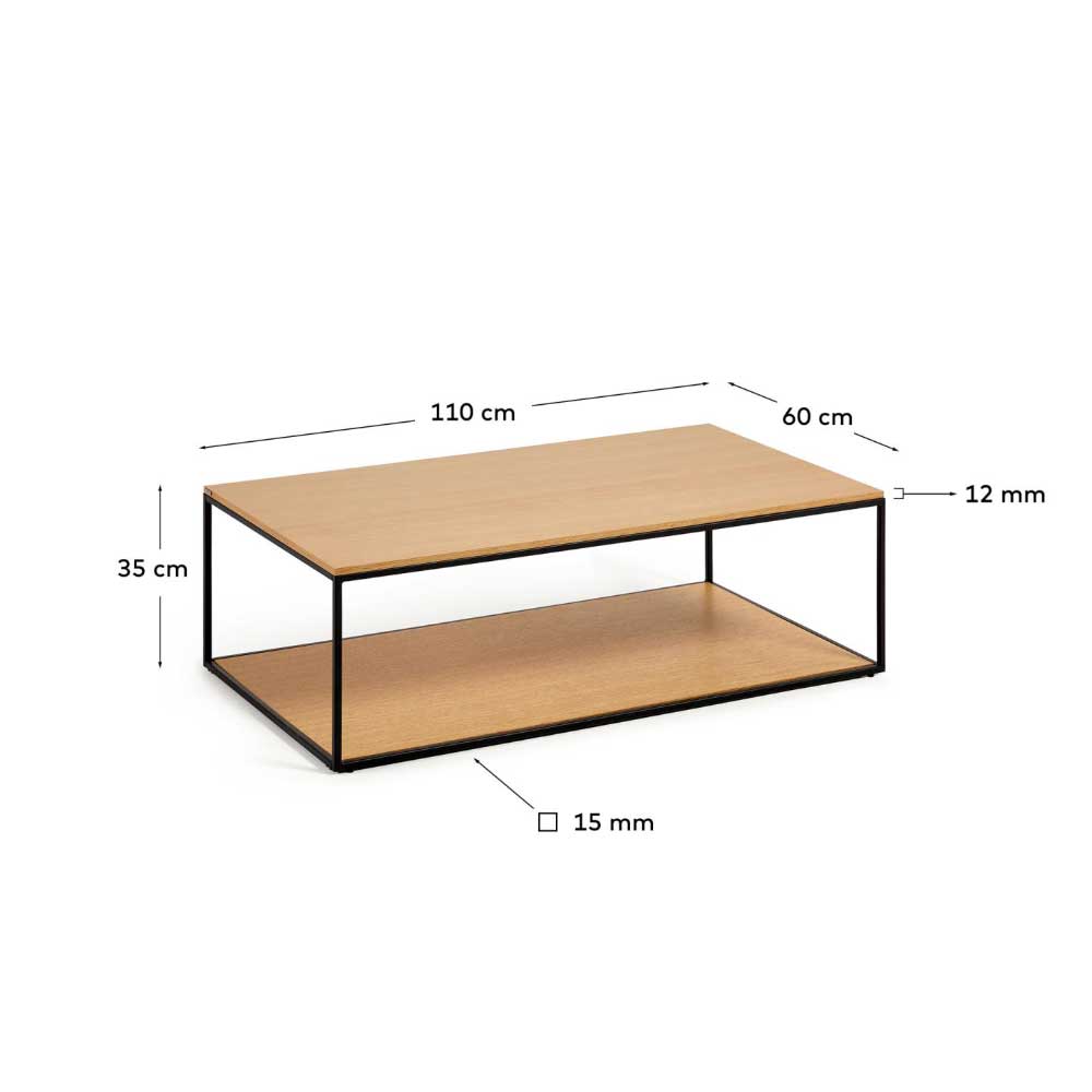 Wohnzimmer Tisch 110x60 cm in Eiche - Bosso