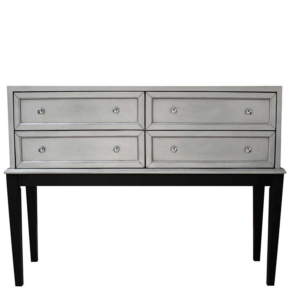 Design Konsolentisch in Silber & Schwarz - Formosa
