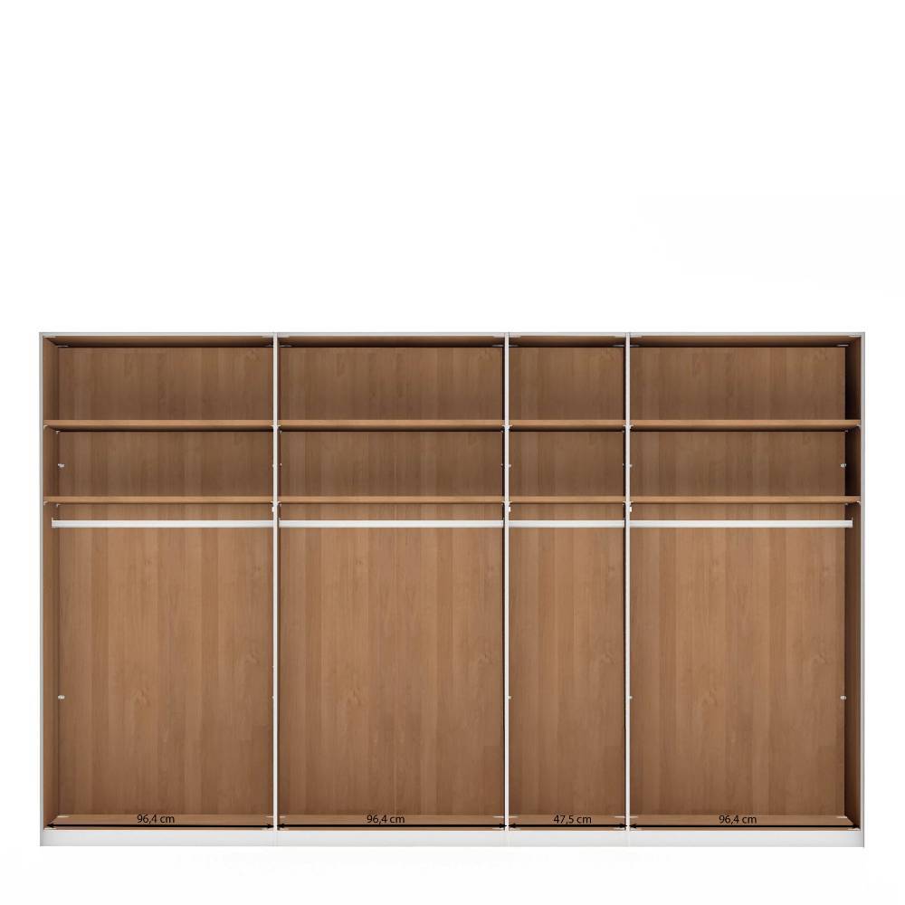 7-türiger Schlafzimmerschrank in Eiche Bianco - Vutonia