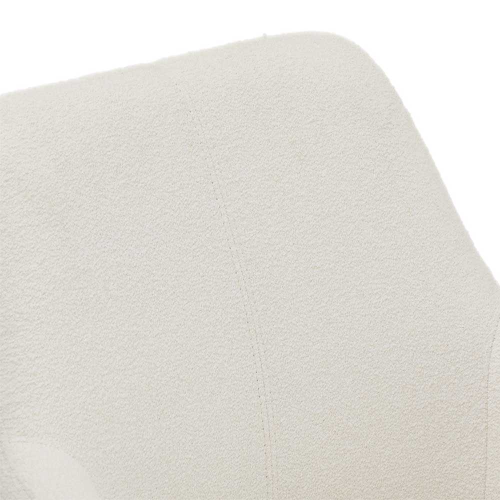Boucle Armlehnenstuhl in Weiß - Yusephia (2er Set)