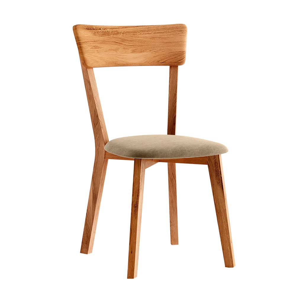 Wildeiche Stuhl Set mit gepolstertem Sitz - Batida