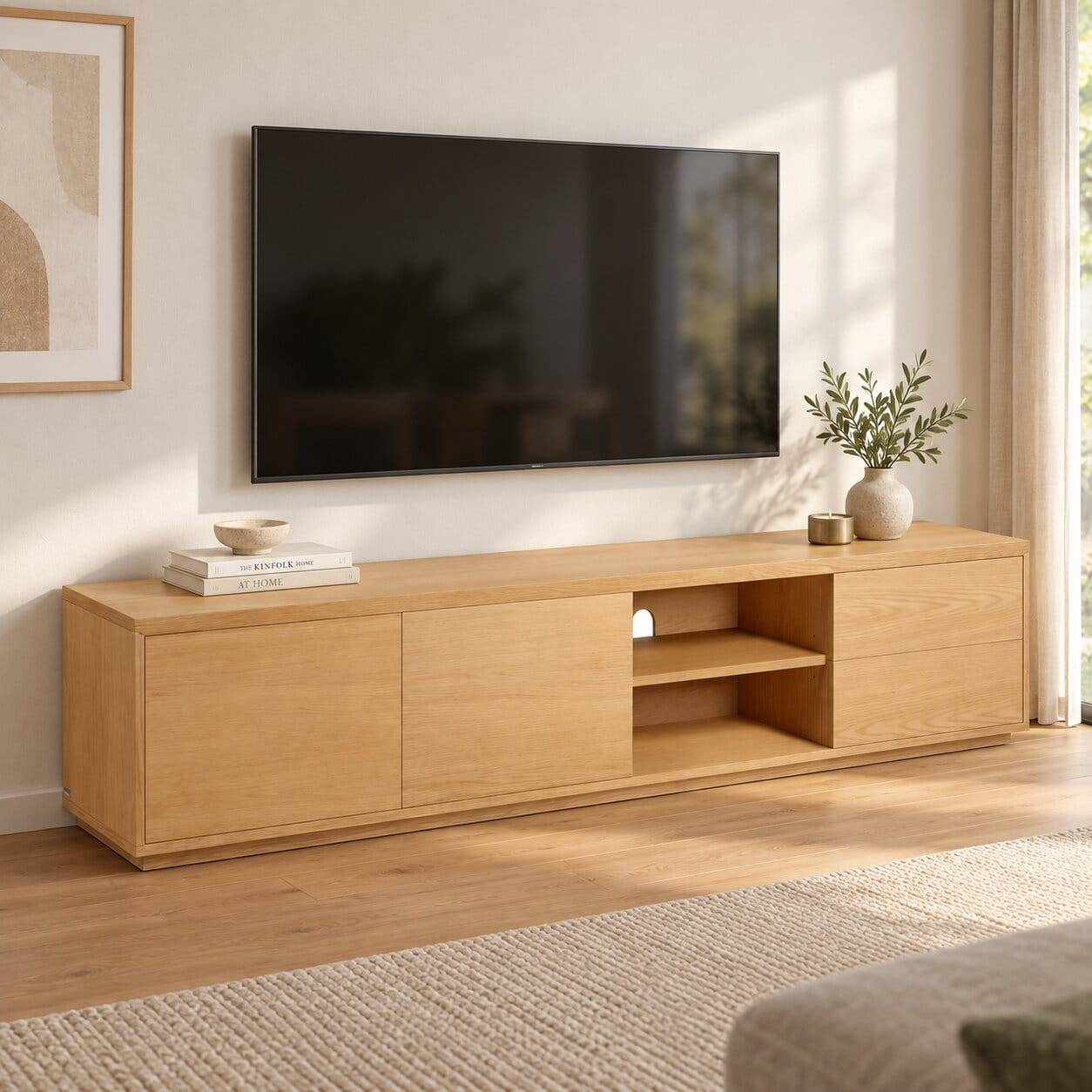 200x44x36 TV Board in Eiche Furnier - Elastian