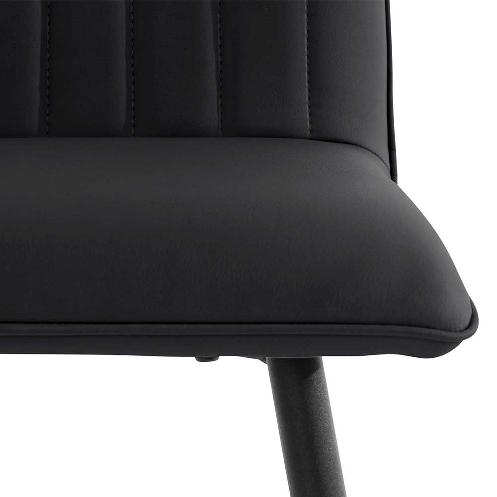 Gepolsterte Barstühle in Schwarz - Skinna (2er Set)