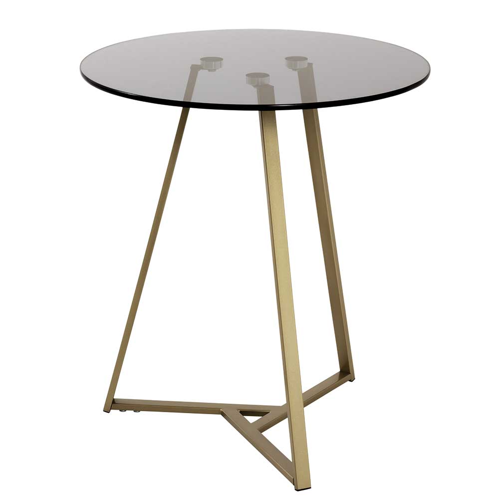 Runder Beistelltisch mit Rauchglas Platte - Badajoz
