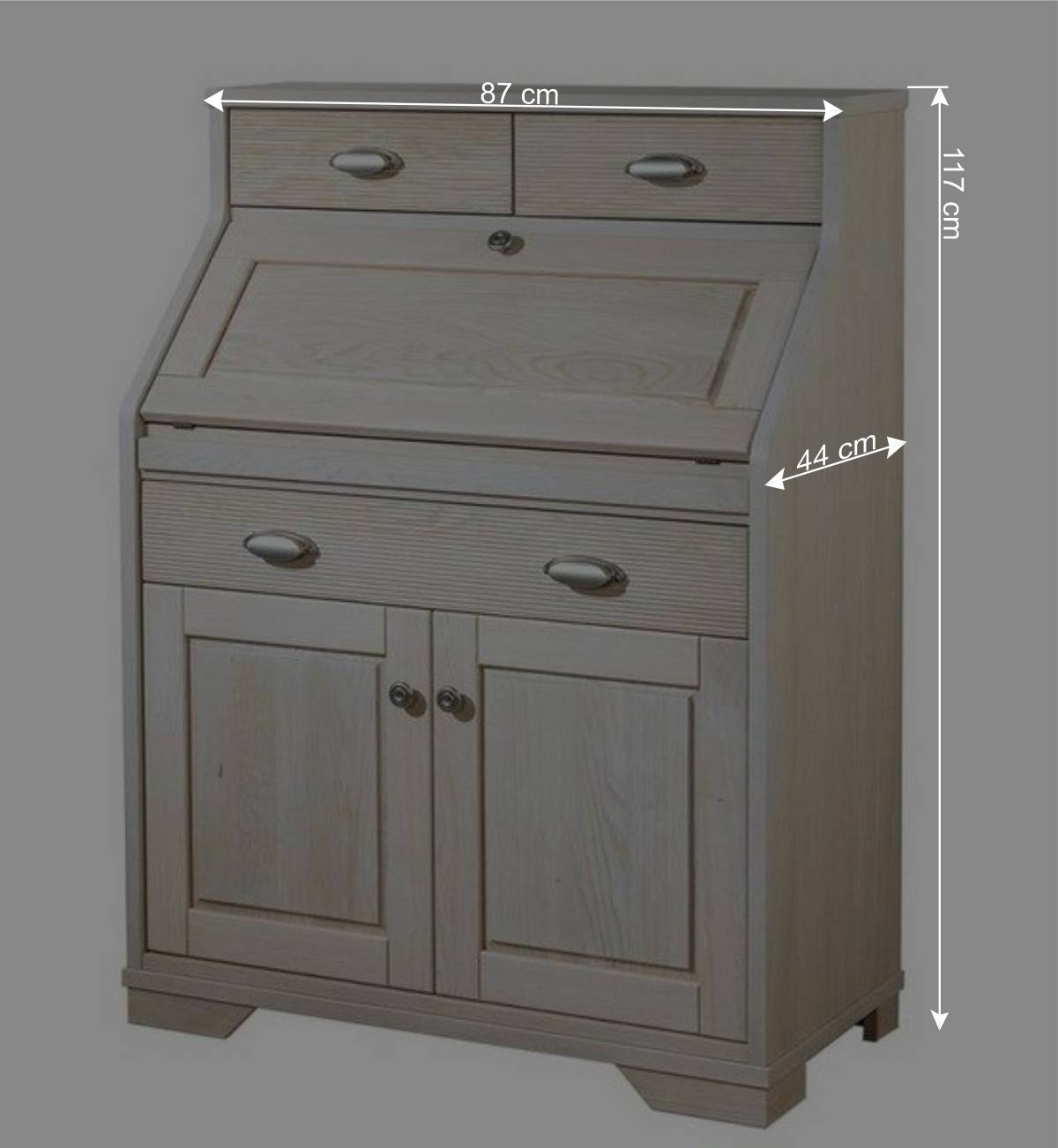 87x117x44 cm Sekretär aus Eiche White Washed - Larioja