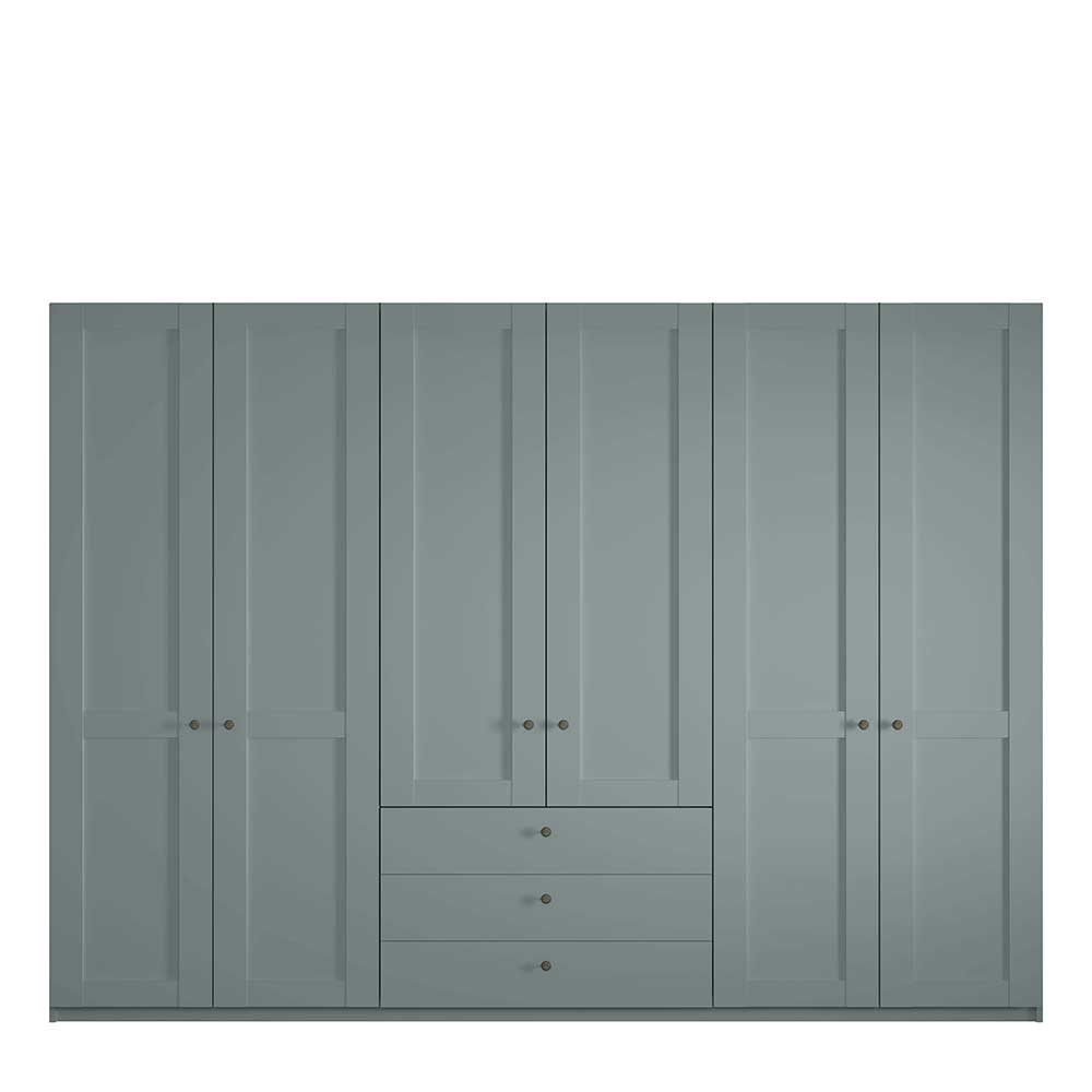 Graugrüner Kleiderschrank 6-türig - Rajavo