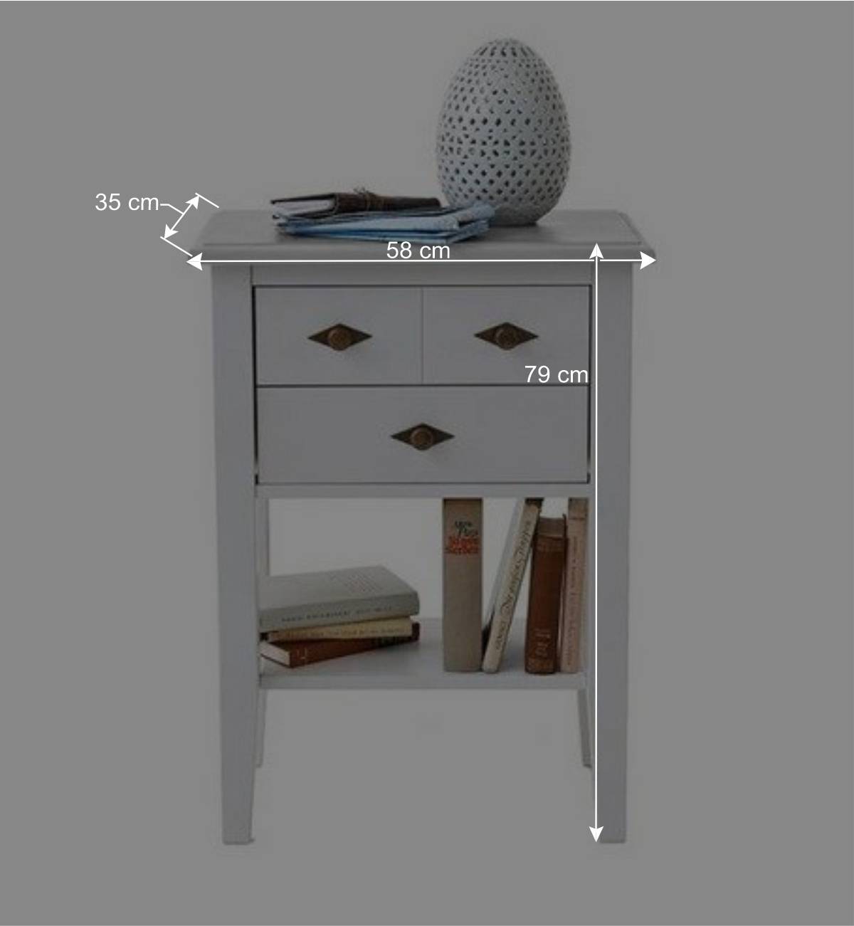 Holzkommode Satumare in Weiß