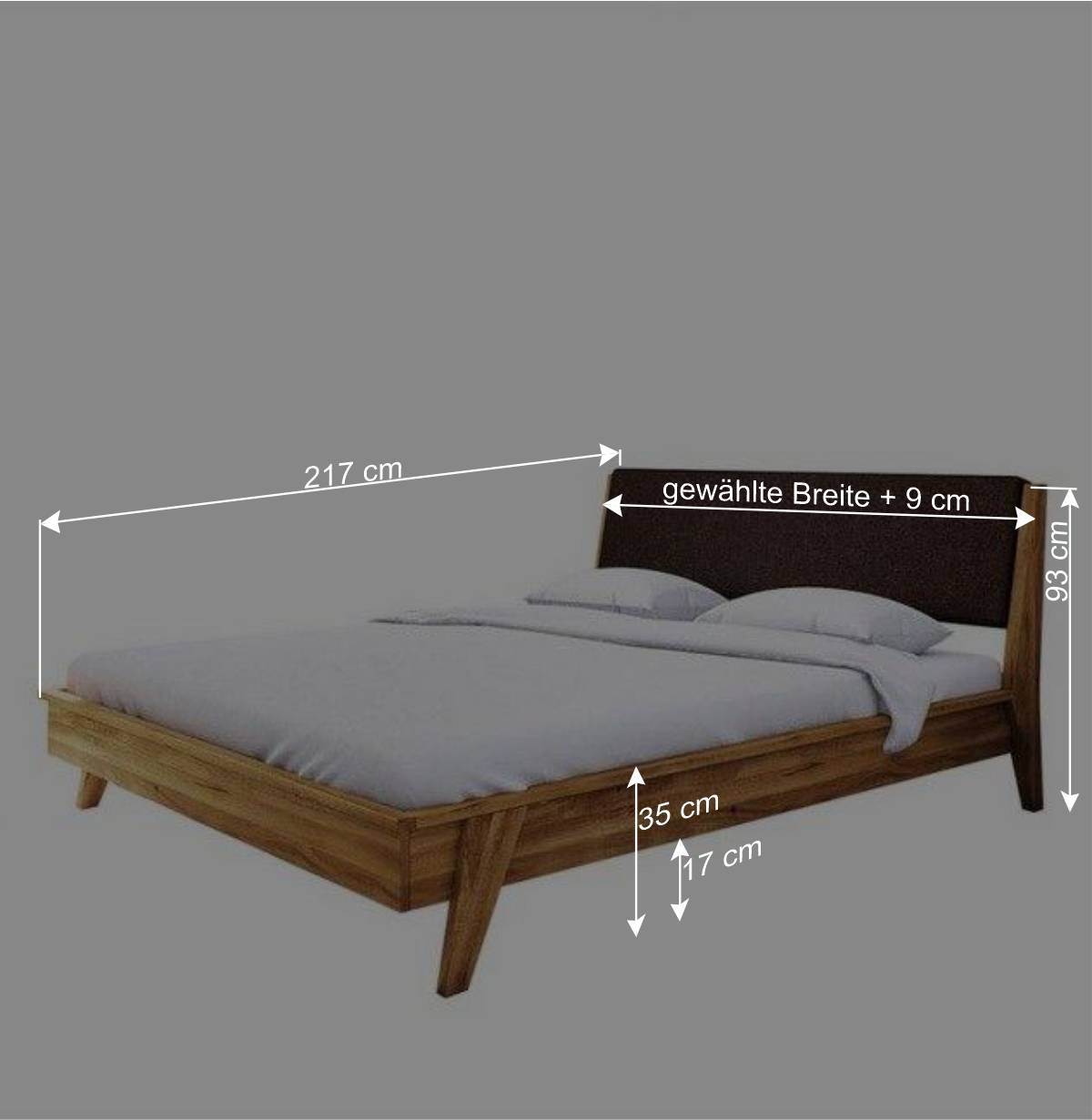 Retro Holz Bettgestell aus Wildeiche - Hardus