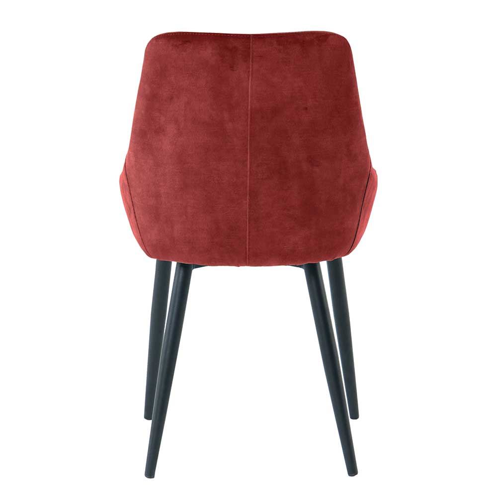 Roter Polsterstuhl aus Samt - Moyico (2er Set)