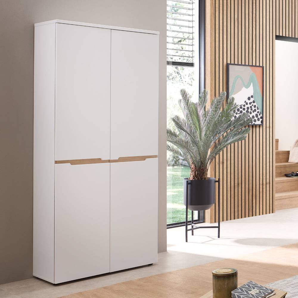 80cm breiter Schuhschrank in Weiß - Anesto