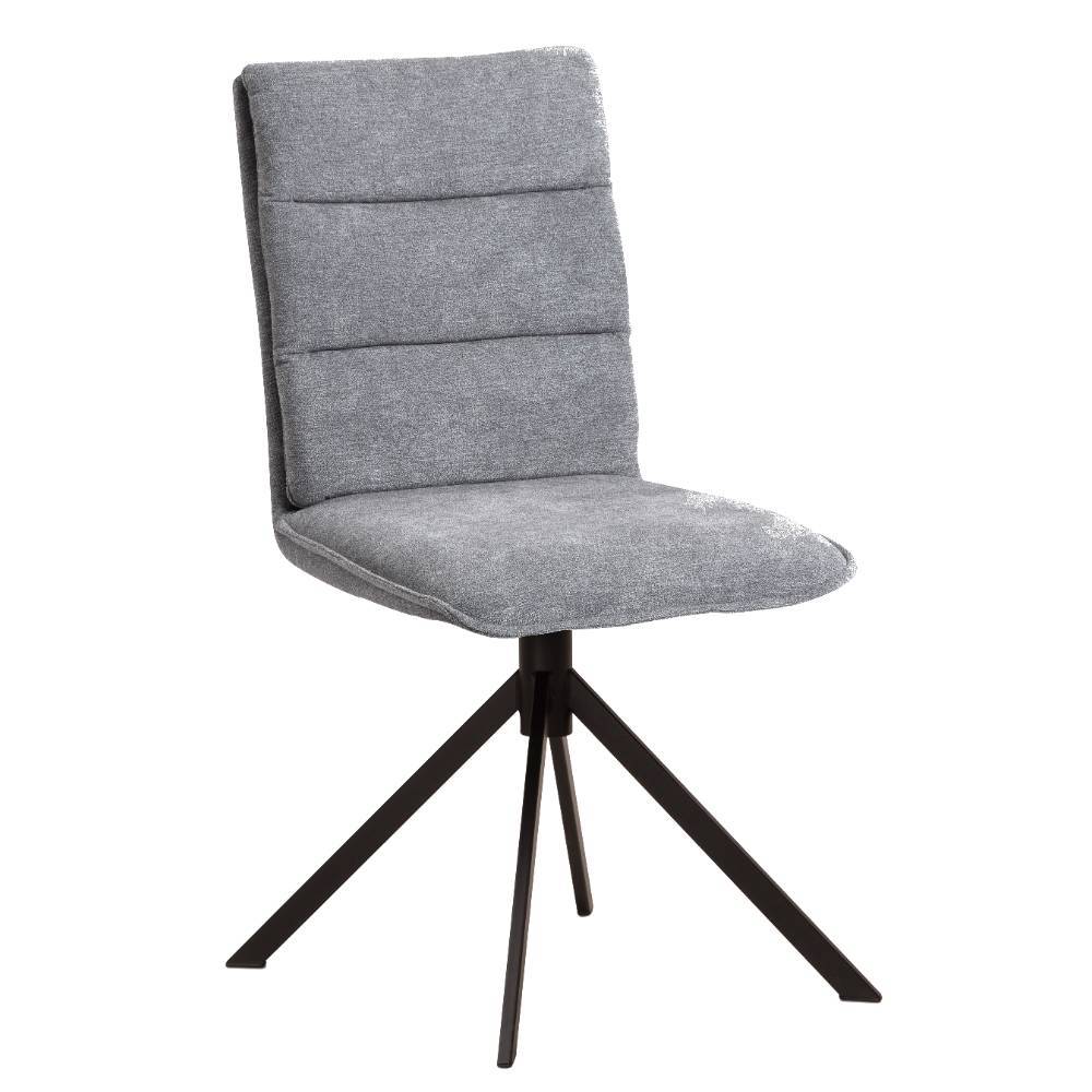 Polsterstuhl aus grauem Flockstoff - Anhora (2er Set)