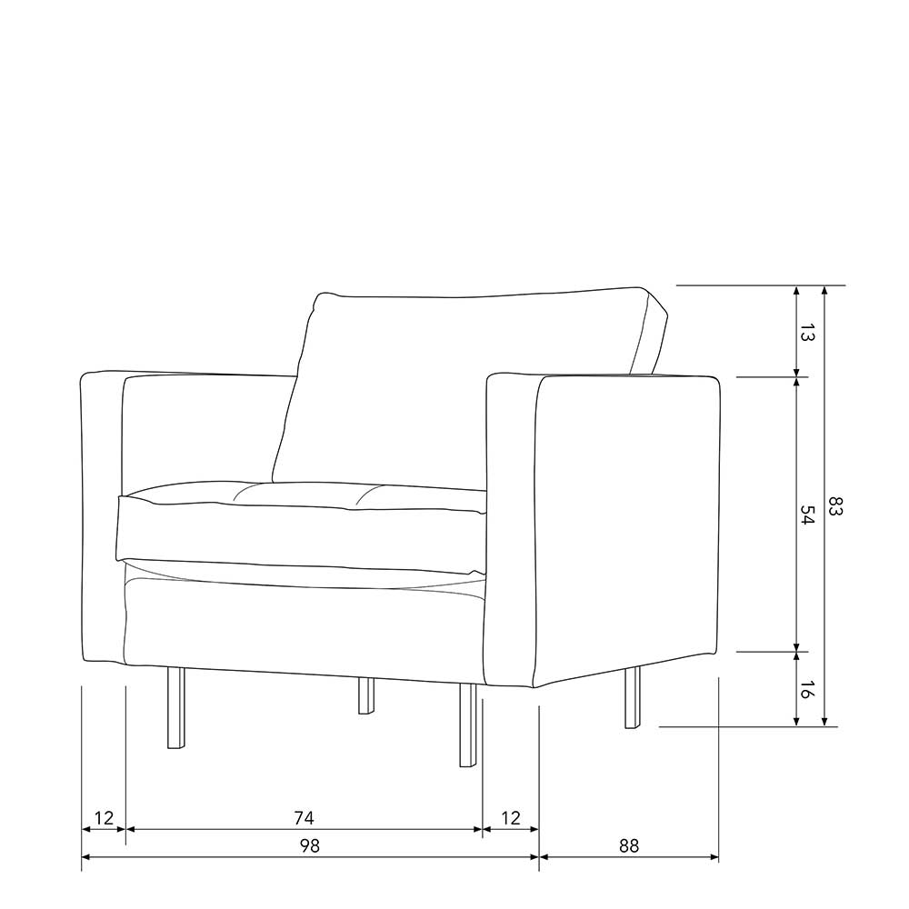 Wohnzimmer Sessel in Blau Samt - Cumagon