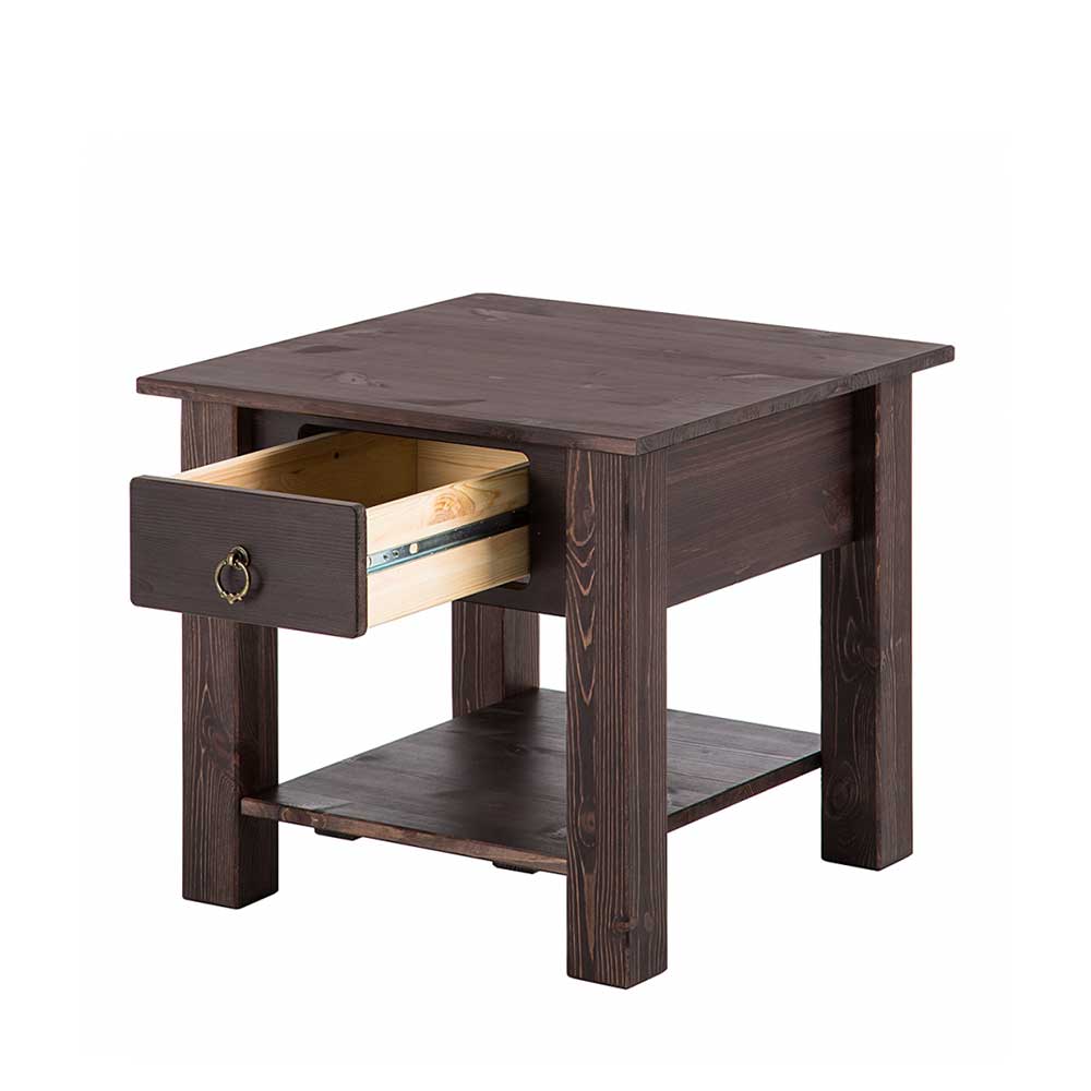 50x45x50 Kolonialstil Couchtisch in Dunkelbraun - Celestonia