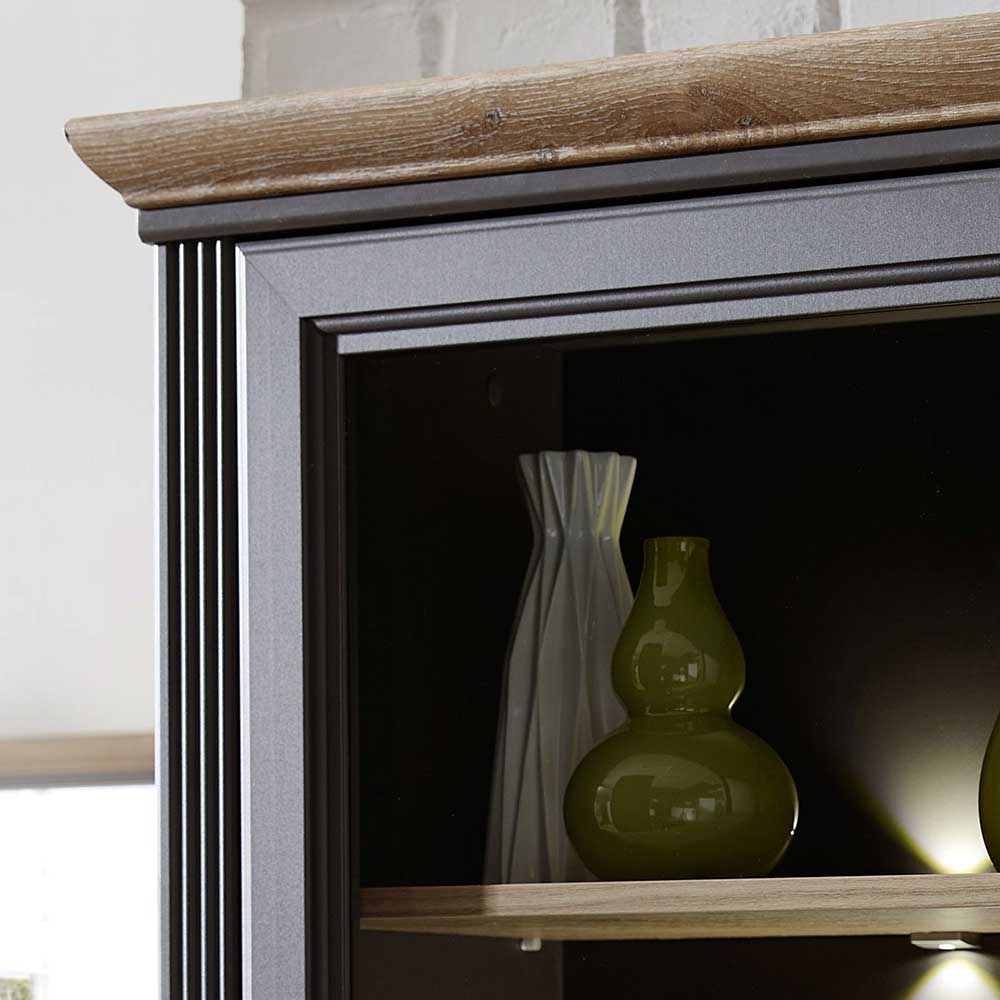 93x204x42 Landhausschrank Vitrine beleuchtet - Thumbs