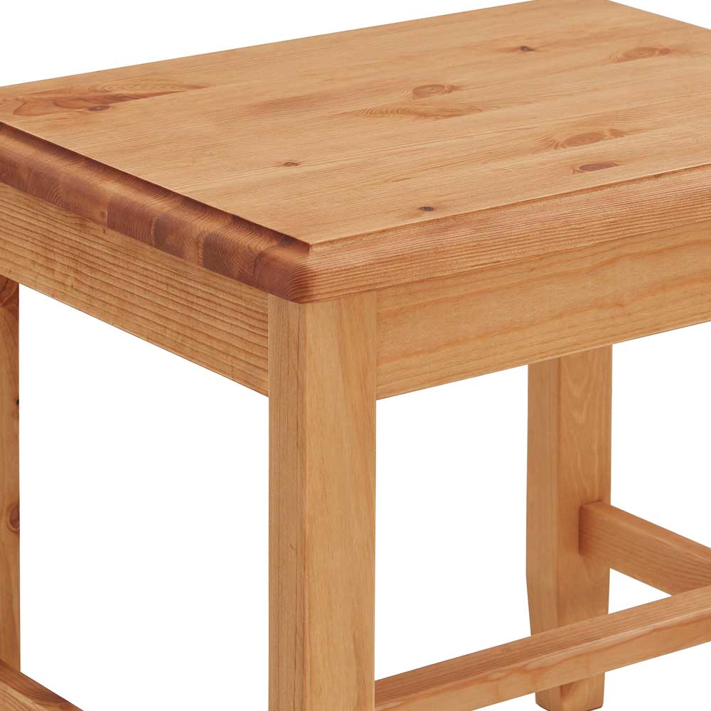 Kiefernholz Hocker in Laugenfarbig - Piatra