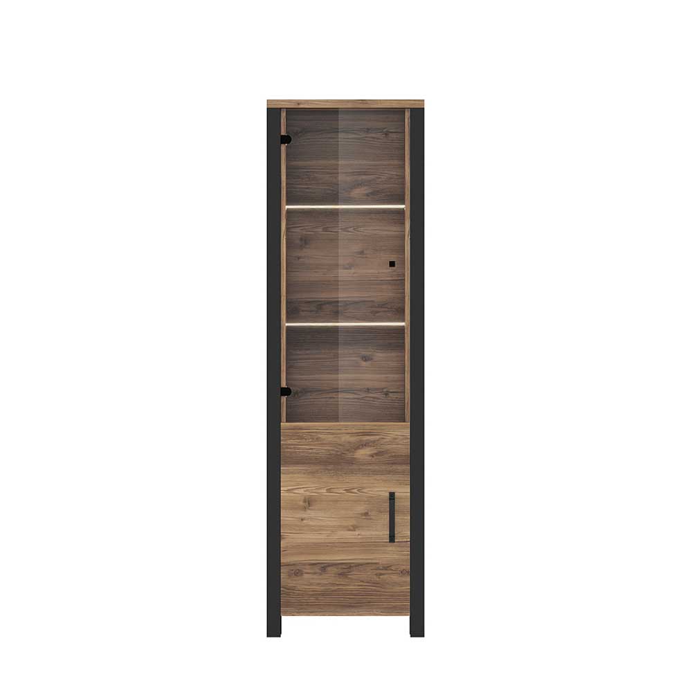 Vitrine in Fichte verwittert Dekor - Simeona