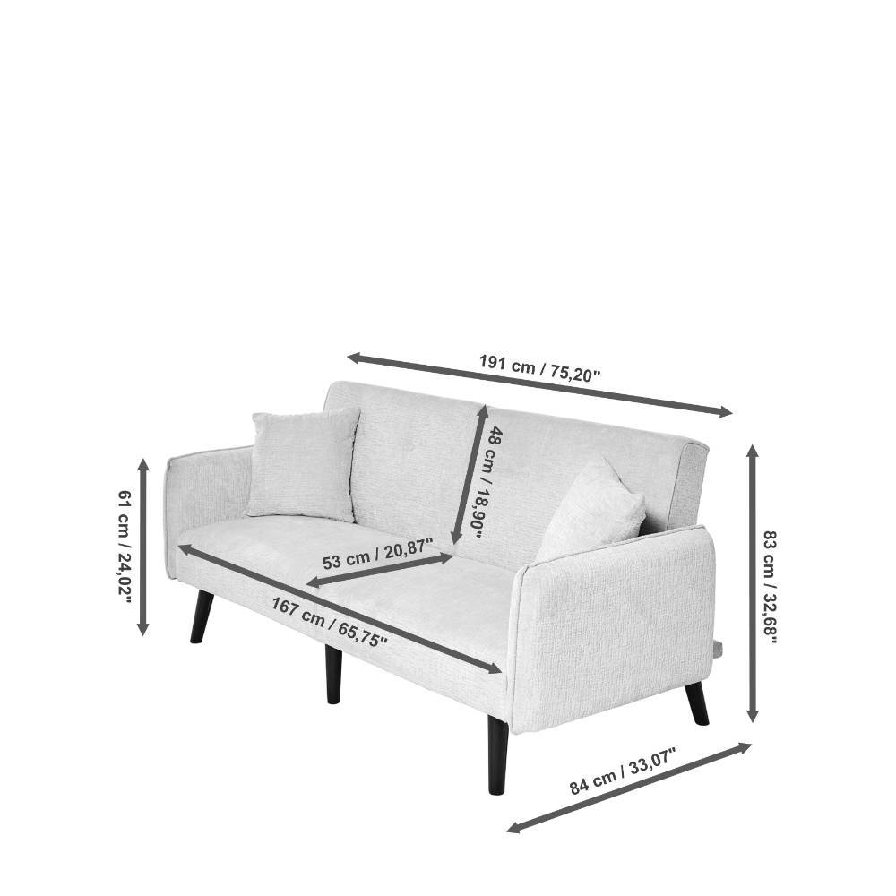 Schlafsofa in Grau Boucle - Girovi