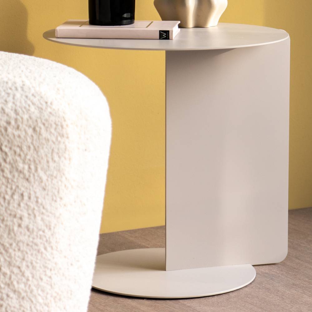 Stahl-Beistelltisch in Taupe - Jemilia