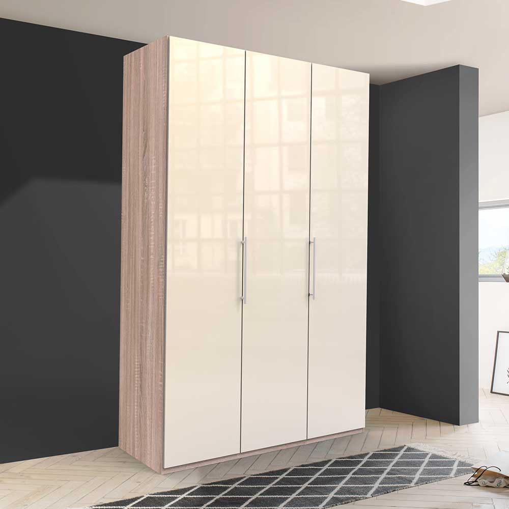 Schlichter Kleiderschrank 2-türig in Creme - Rativian