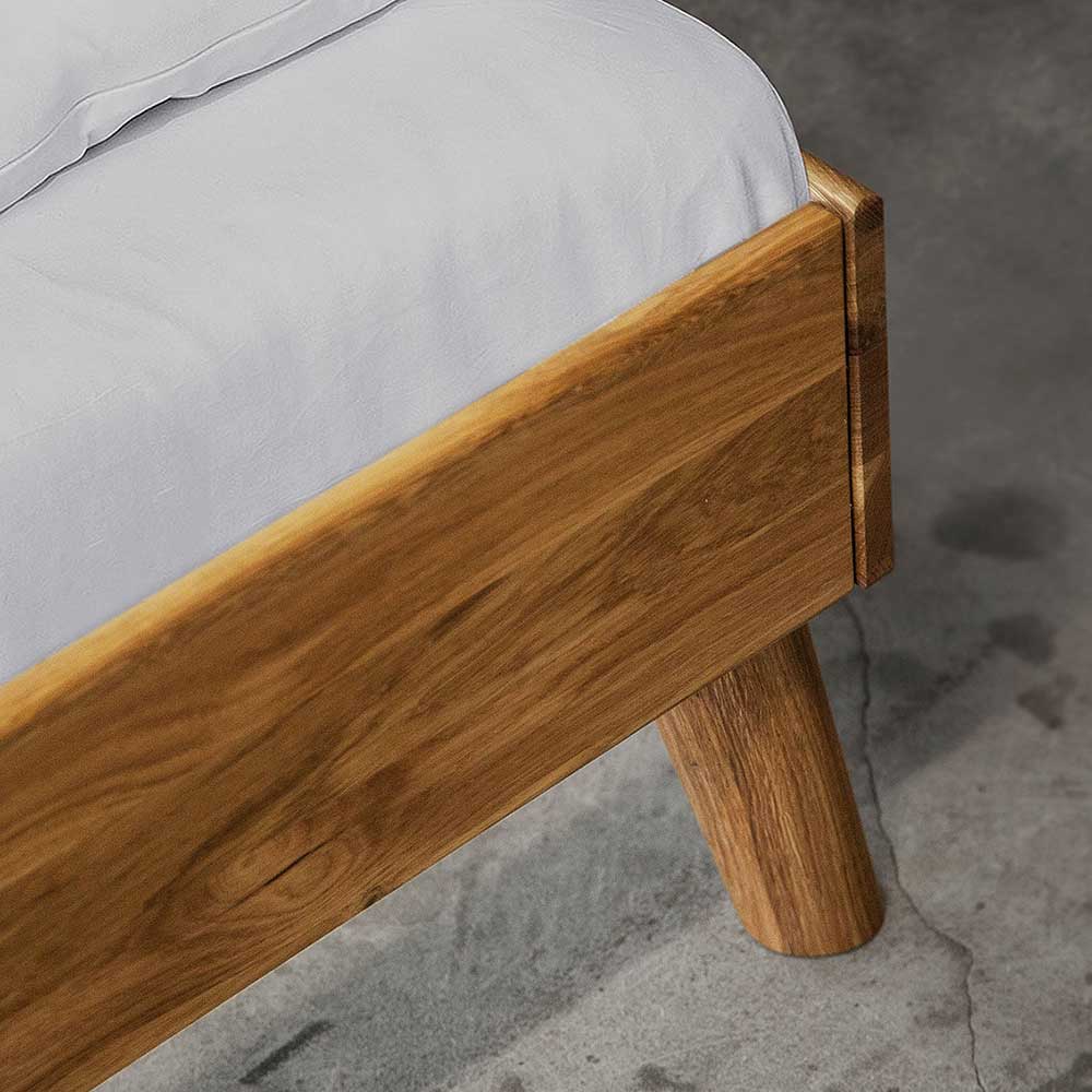 Wildeiche Einzelbett Gestell mit Stauraum - Eavy