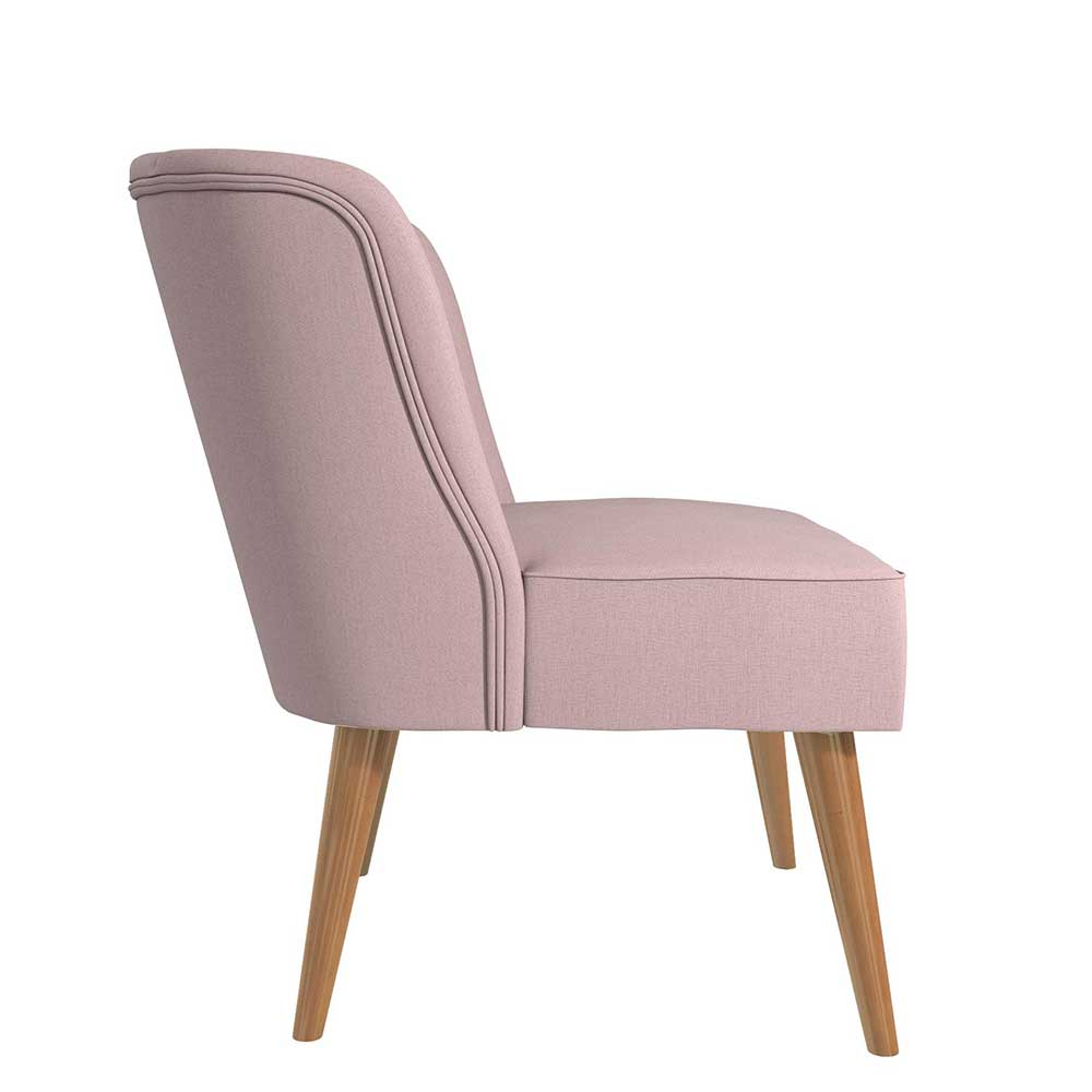 Retro Sessel in Rosa und Holz Natur - Panien