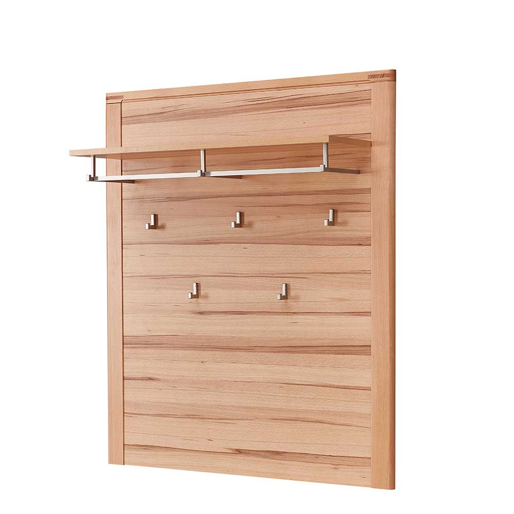 Flurgarderobe aus hellem Holz mit Hutablage und Kleiderhaken als Teil des Möbel-Sets – Viktorion