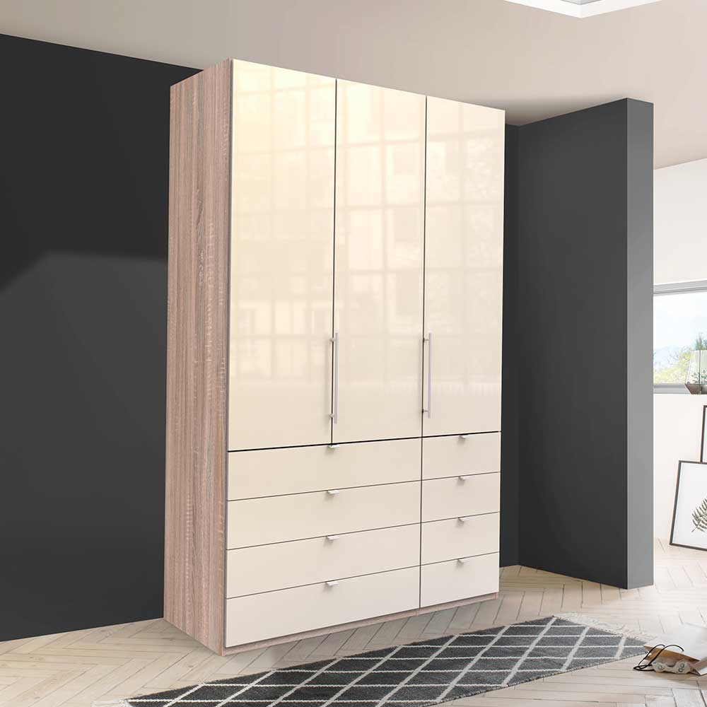 Schmaler Kleiderschrank in Cremefarben - Rativian