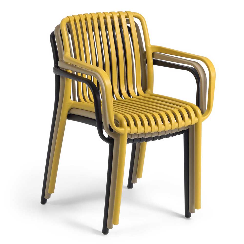 Moderne Outdoorstühle in Beige - Rica (4er Set)