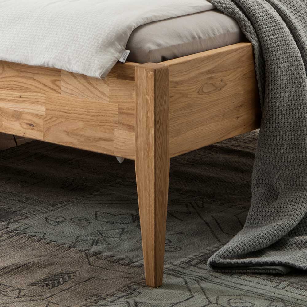 Modernes Eichen Doppelbett geölt - Teano