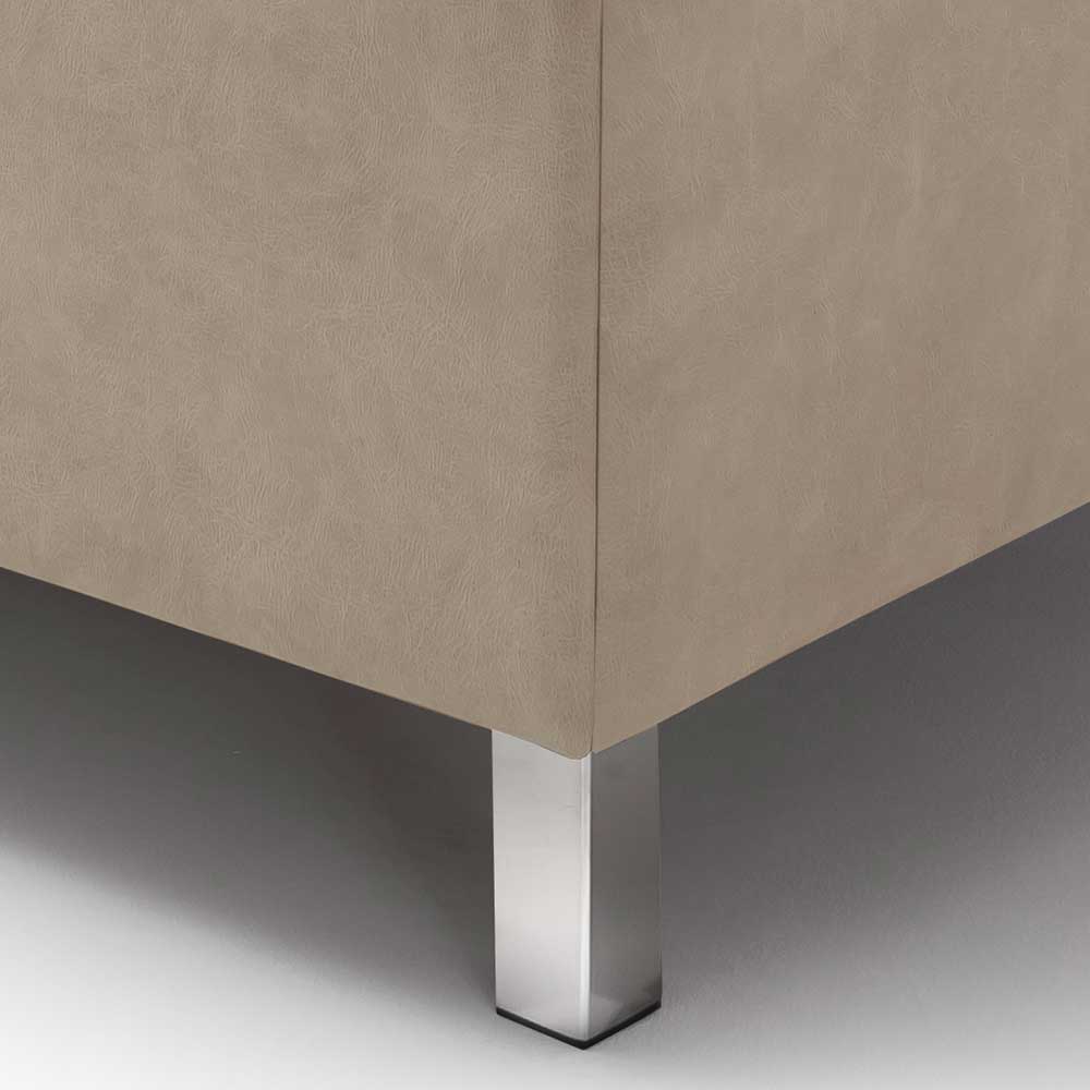 Bettkasten Bett in Beige Microfaser - Croscony