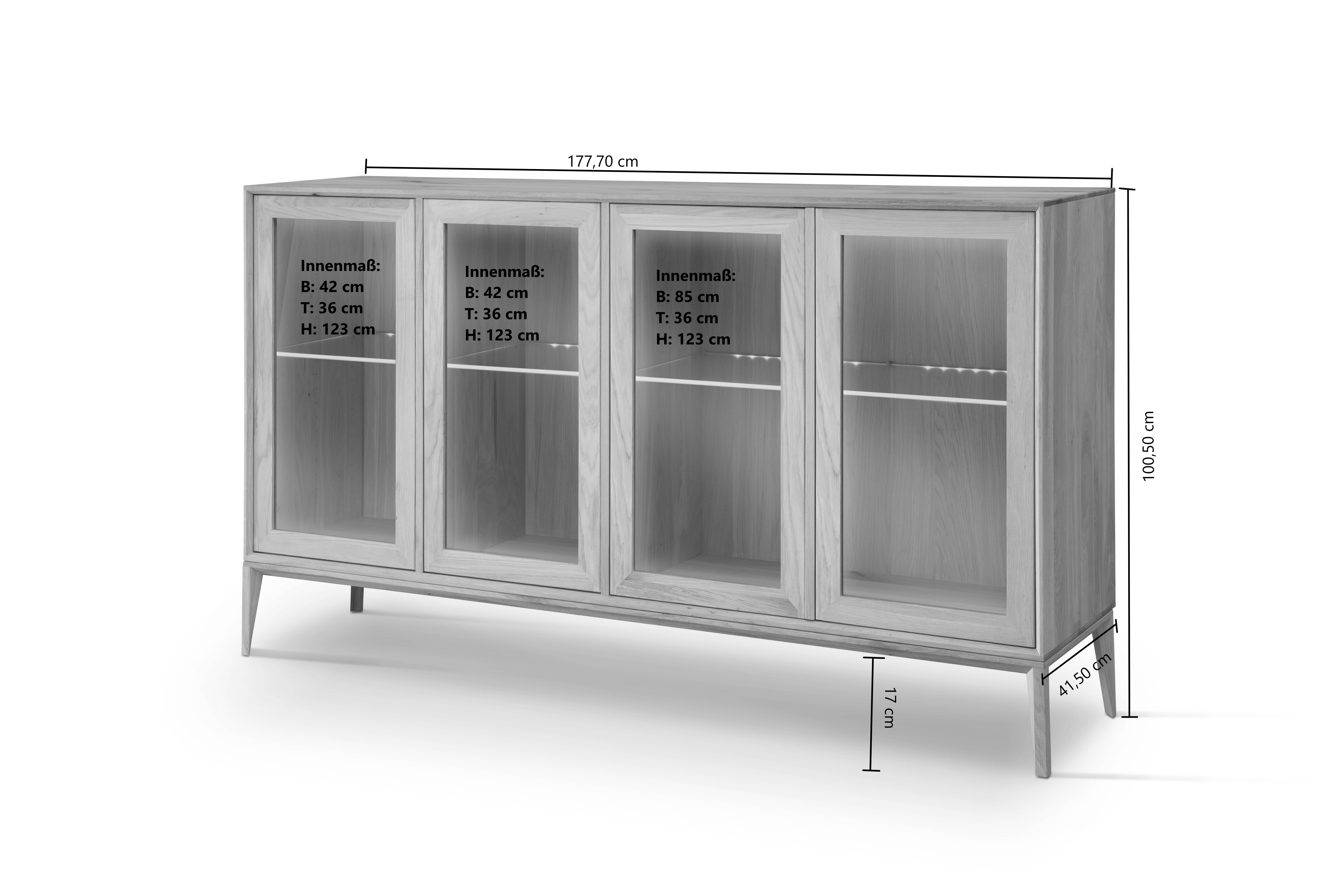 Sideboard Vitrine mit LED Beleuchtung - Lamia