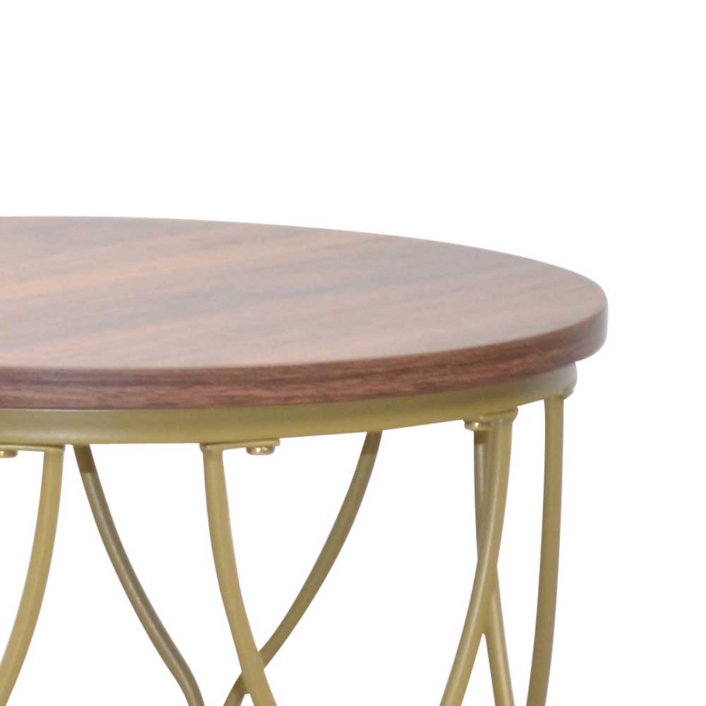 Beistelltische in Nussbaum & Gold - Catar (zweiteilig)