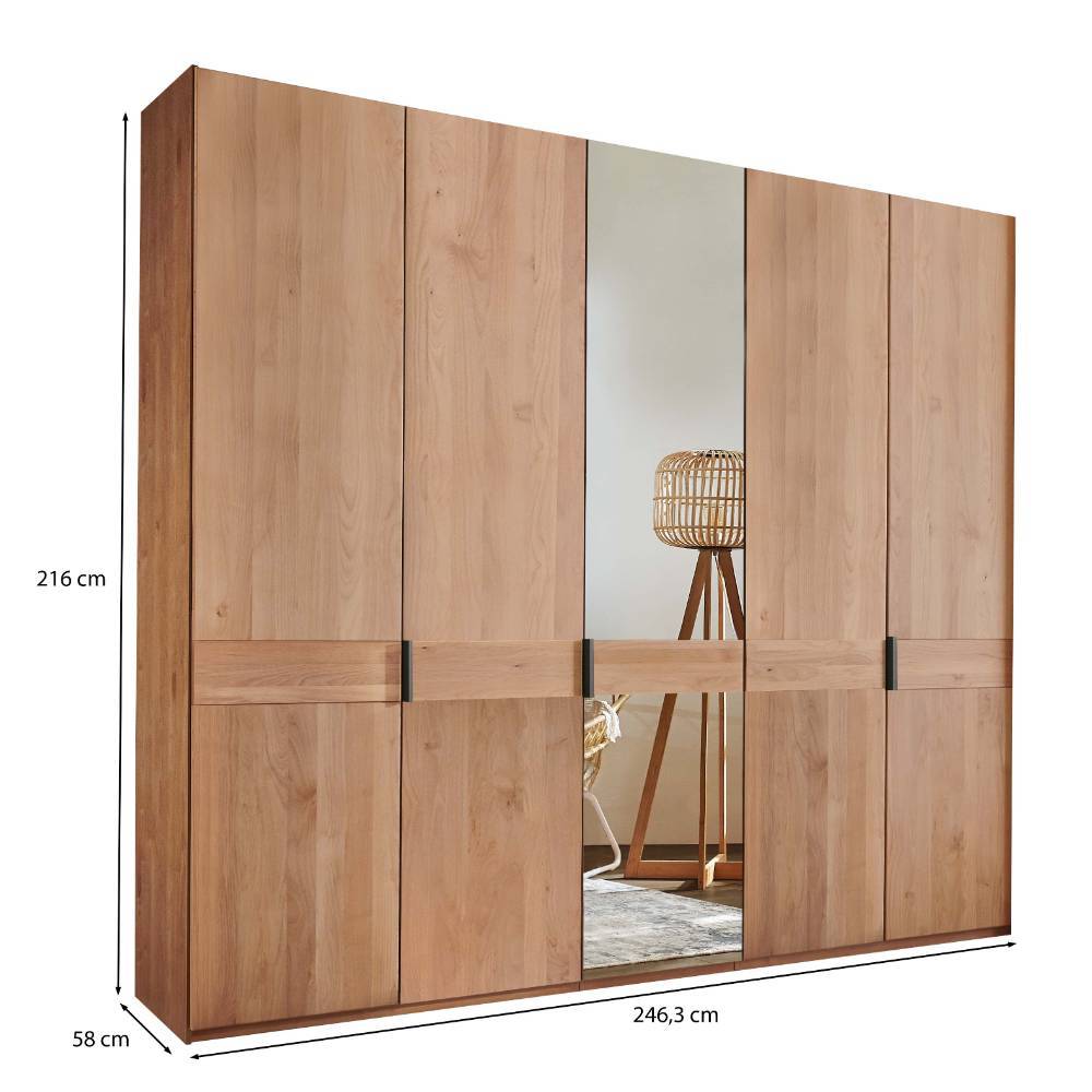 216 cm hoher Schlafzimmer-Kleiderschrank 5-türig - Murray