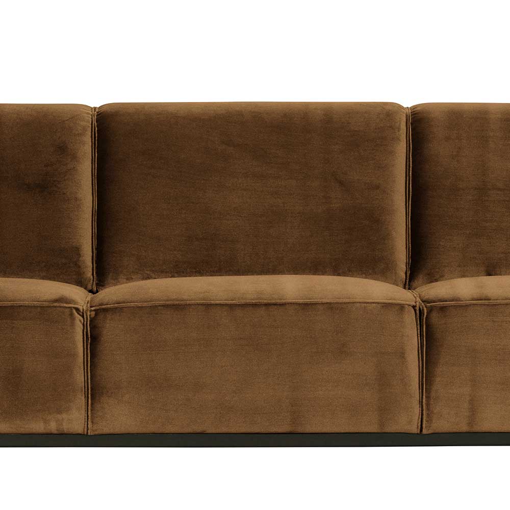 3-Sitzer Samtsofa in Honig Gelb - Flakes