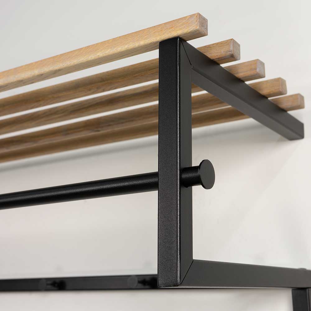 Wandgarderobe mit Hutablage aus Holzleisten - Casciano
