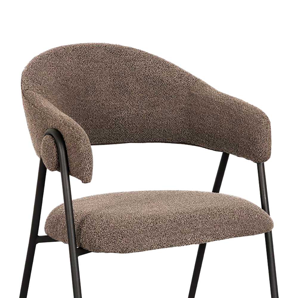 Polsterstühle in Hellbraun Boucle - Jaggon (2er Set)