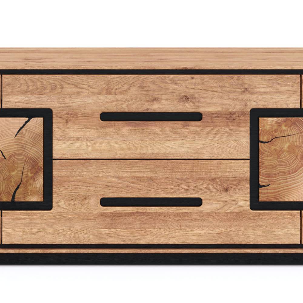 TV Lowboard mit Hirnholz Applikationen - Shipper