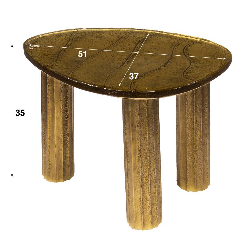 Design-Couchtisch mit Gussglas-Platte Maße und Abmessungen für Wohnzimmer – Mysore