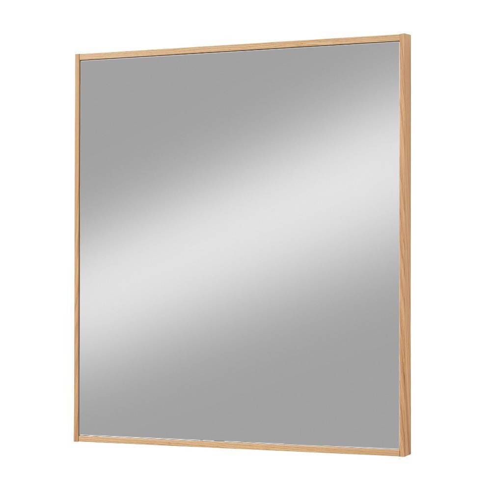 Rechteckiger Hängespiegel 70x82cm mit Eiche Bianco Furnier Holzrahmen – Nova